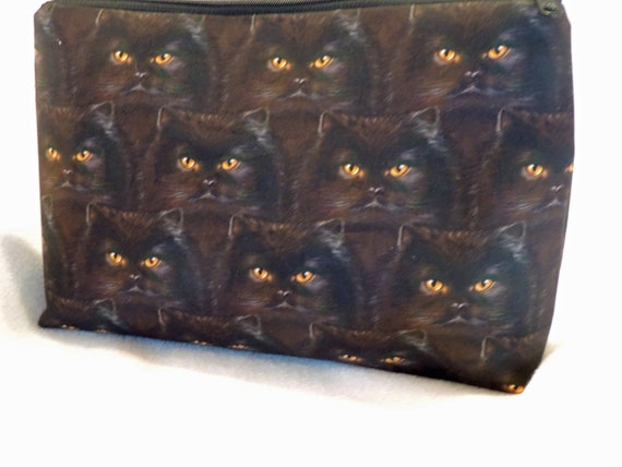 neon cat toiletry bag, cat cosmetic bag, cat travel bag, cat lover gift, crazy cat lady gift, ready to ship bag, last minute gift