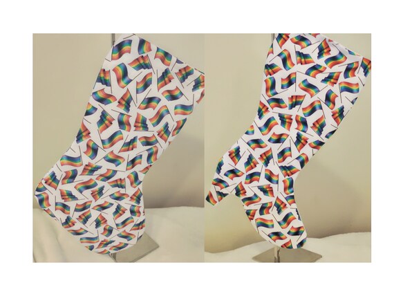 set of rainbow flag holiday stockings, hers and hers gift, lesbian couple gift, lesbian christmas, unique holiday stockings, queer art gift