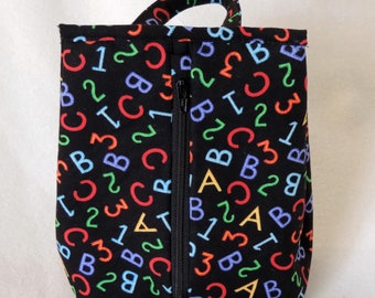 alphabet pouch, gift for teacher, student gift, art supply bag, toy storage bag, make up organizer bag