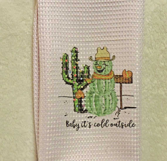 Arizona Christmas towel, cactus christmas, warm christmas, snowbird gift, desert living gift