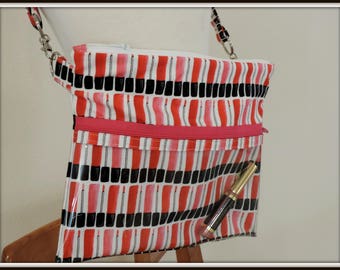 clear pocket bag, lipgloss print crossbody bag, lipstick lipgloss bag, lipstick rep bag, direct sales purse, catalogue display purse