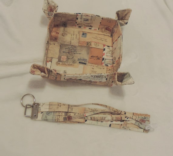 postal fabric bin, fabric trinket tray, postal desk organizer, mail carrier gift, gift for postal worker, mail carrier appreciation gift