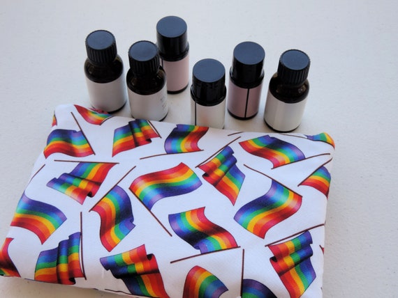 Rainbow flag Essential oil bag, LGBT essential oil bag, lesbian girlfriend gift, gay pride, Pride 2020, LGBTQ, essential oil purse carrier