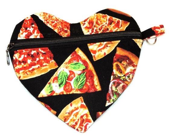 pizza heart pouch, pizza lover gift, pizza pouch, edc pouch