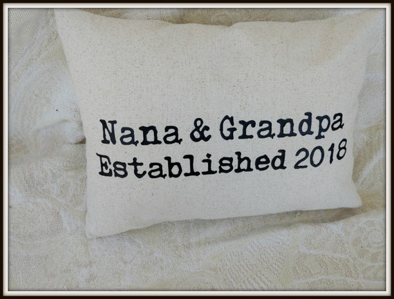 grandma pillow, grandpa pillow, grandma to be gift, pregnancy announcement, grandparents day gift, nana gift, grandparents established by
