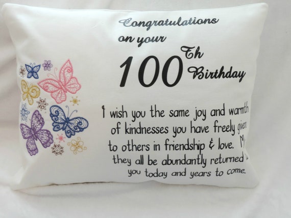 100th birthday gift, milestone birthday gift, Personalized 100th birthday pillow, 1922 birthday, gift for grandma, born in 1922