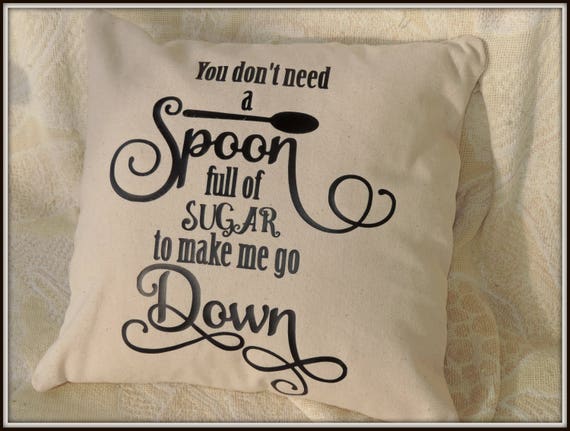 going down pillow, sexy mature pillow, spoonful of sugar, sexy adult decor, sexy bedroom decor, sexy shower gift, risque wedding gift