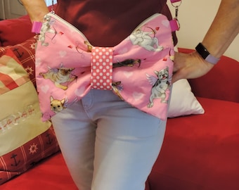 bow purse, bow hip bag, novelty bag for women, summer outfit for women, decora fashion, kidcore, travel gift idea, bow sling bag, crossbody