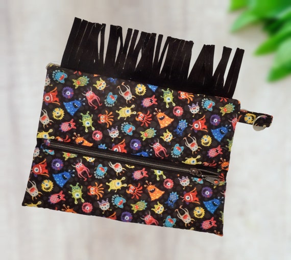 cute monster pencil case, monster bag, fringe bag, pencil case large capacity, 1st aid bag, medical supplies bag, pencil case for kids