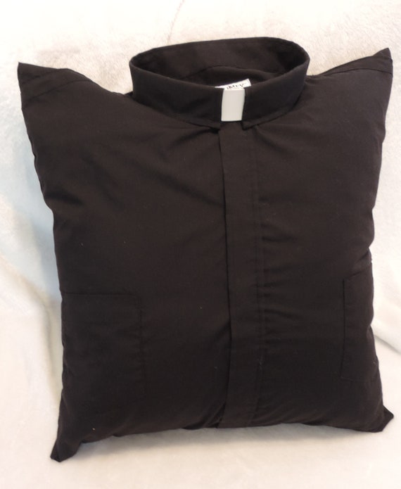 Memorial pillow with collar, custom scripture pillow, Christian sympathy gift, death of pastor, loss of father, loss of grandad