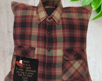 Shirt Memory pillow with collar, keepsake shirt, memory shirt, sympathy gift for loss of dad, grief gift, memorial gift, in memory of dad
