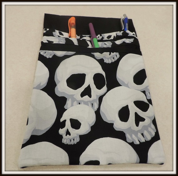 skulls server apron, goth waitress apron, belt apron, vendor apron, crafter apron, string less apron, belt hung apron, zombie diner apron