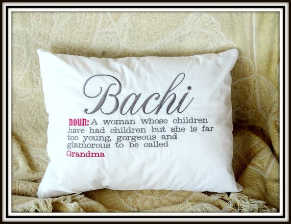 Bachi definition pillow, grandparents day gift, bachi brandma, Polish grandma, polish grandmother, pregnancy reveal to grandparents