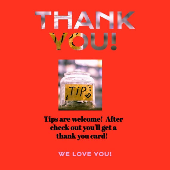 Thank you digital card, tips, Gratuity, thank you
