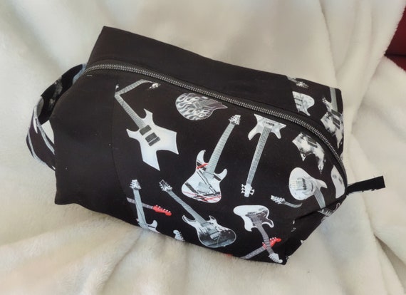 guitar bag, Guitar dopp kit, music lover dopp kit, guitar gifts for men, gift for musician, gift for music lover