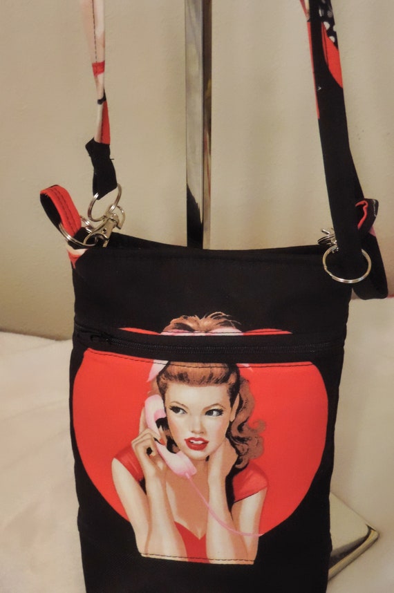 crossbody phone pouch, crossbody phone bag, pin up minimalist purse, date night bag, pin up phone bag, resort wear