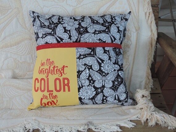 coloring pocket pillow, adult coloring pillow, color me pillow, coloring pocket pillow, coloring book pillowcase, coloring book lover gift