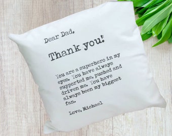 custom letters to dad, throw pillow for couch with insert, sentimental fathers day gift for grandpa, cute dad gift from son, funny gift