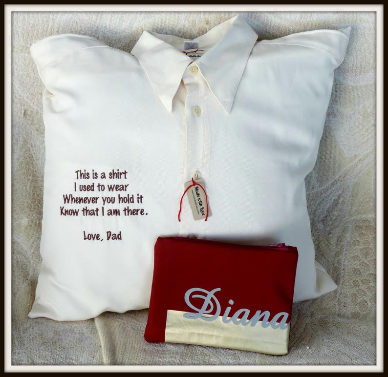 Shirt Memory Pillow With Collar Keepsake Shirt Memory Shirt Etsy