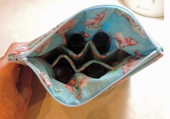 Essential oil bag travel, Pig padded essential oil bag, farm animal essential oils bag, essential oils case, essential oil purse organizer