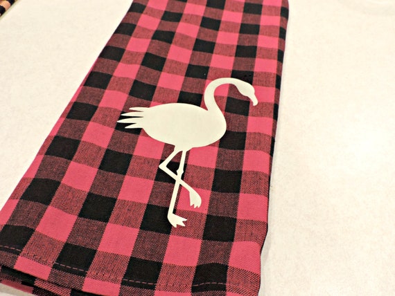 Christmas flamingo, beach farmhouse decor, white elephant gift funny, Buffalo Plaid Flamingo, Buffalo Plaid towel, Beach house decor