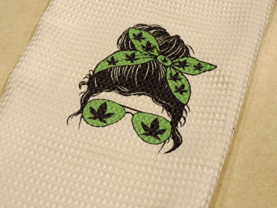 marijuana kitchen towel, pot towel, marijuana kitchen decor, marijuana 420, stoner gift, cannabis love gift