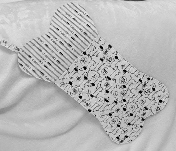 dog stocking, bone shape stocking, unique christmas stocking, dog lover stocking, personalized pet stocking