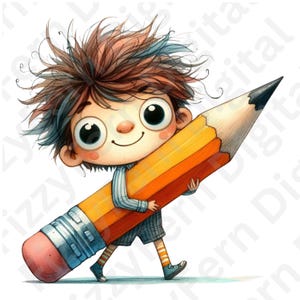 15 Quirky School Boy Clipart PNG + SVG Bundle | Back-to-School Boys | Classroom Graphics | Commercial Use | Instant Download