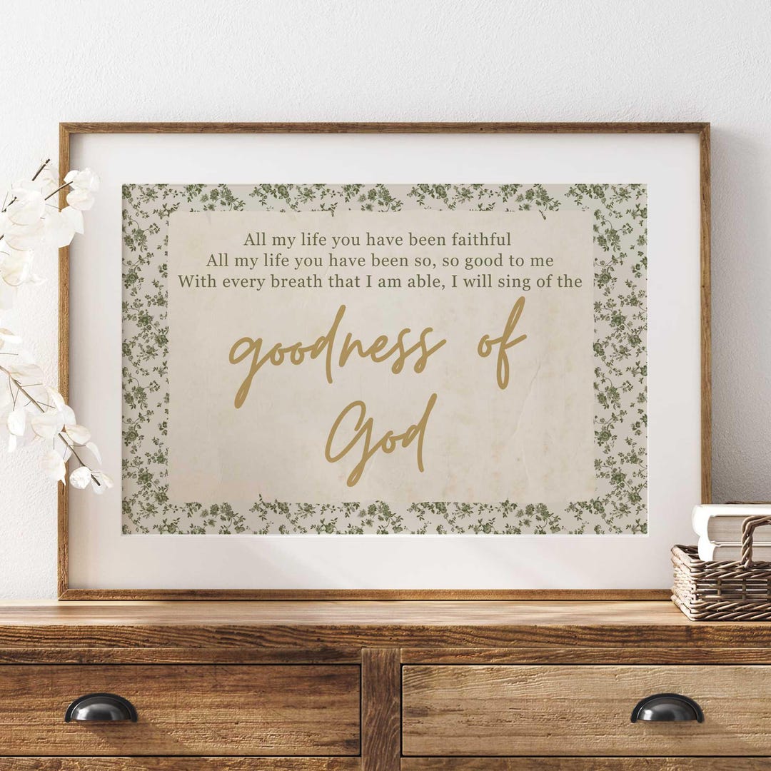 Retro Goodness of God Scripture Sign, Bible Verse, Vintage Christian ...
