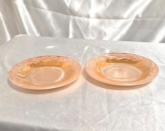 Vintage Anchor Hocking Fire King Peach Luster Saucer Plate