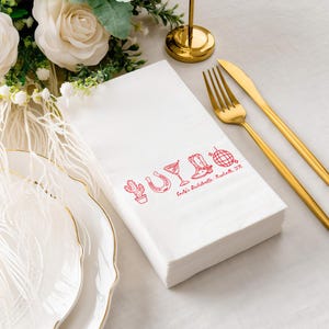Nashville Bachelorette Party Napkins, Personalized Disco Cowgirl Bachelorette Napkin, Custom Western Themed Party Supplies, Gift Napkin bild 4