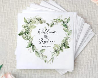 Personalized Wedding Napkins For Reception, Engagement Party Napkin, Custom Bridal Shower Napkins, Personalized Wedding Cocktail Napkins