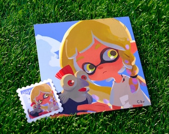 Splatoon Art Print & Stamp Sticker Set – Fan Art Illustration