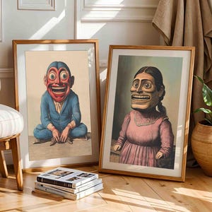 Surreal Oddities Portrait Set: Unique Curio Gift, Oddity Decor, Gothic Home Artwork