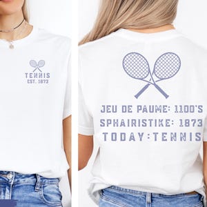 History of Tennis Tshirt Tennis France England Tennis Lovers Shirt Vintage Tennis Tshirt White Tennis Tshirt