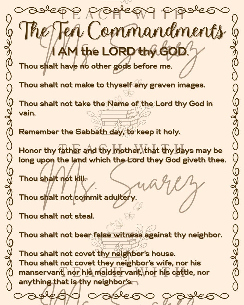 The Ten Commandments - Etsy