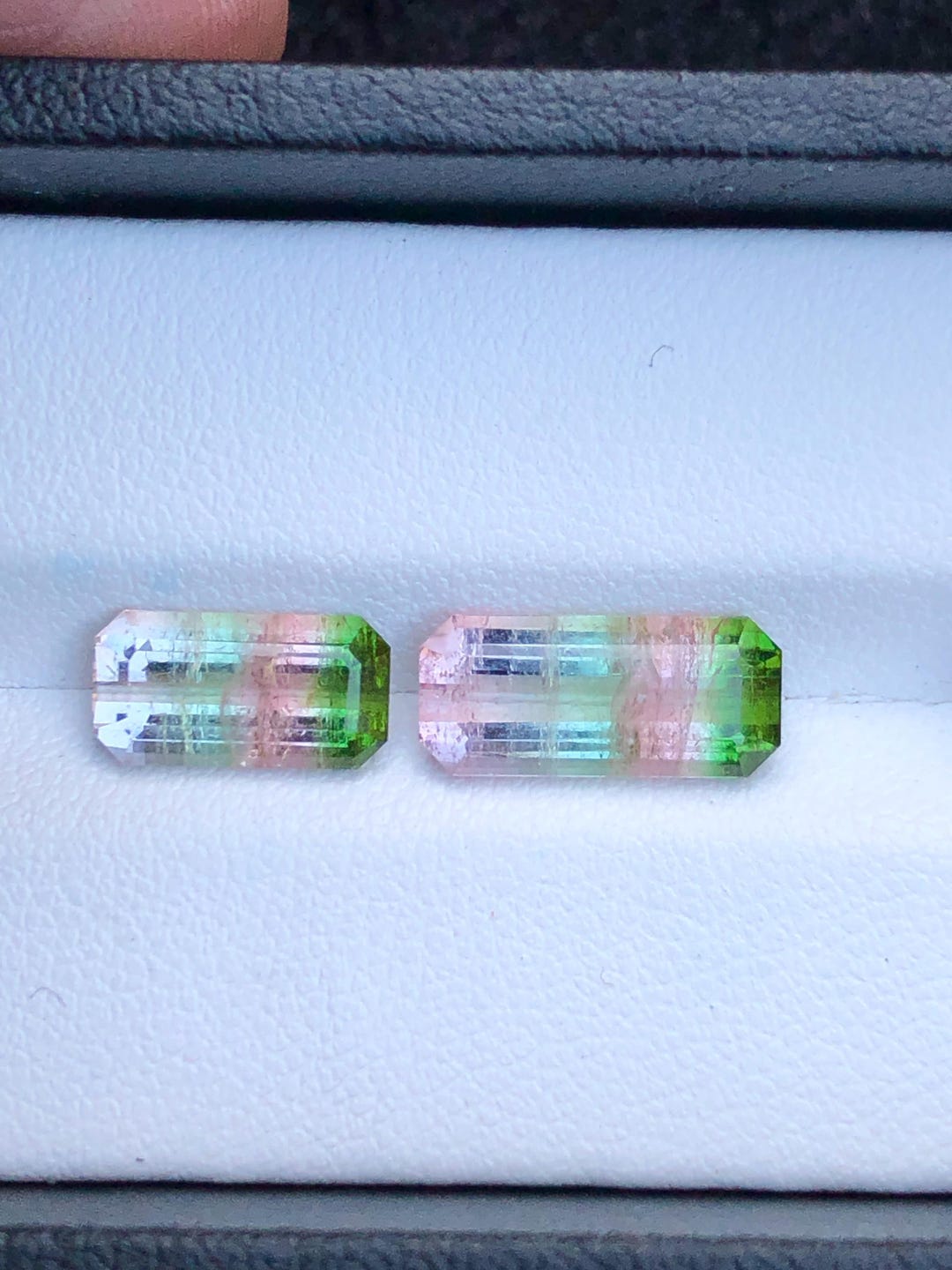 Tri-color Tourmaline Faceted Rectangle Cut Gemstone 5.25ct | Natural ...
