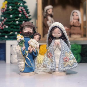 Handmade Crochet Holy Family Dolls: Catholic Nativity Decor