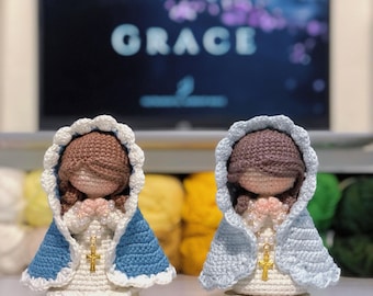 Our Lady of the Rosary Mini Crochet Doll – Catholic Keychain, Handmade Marian Gift, Catholic Mini Decor, Gift For Her, Original Pattern