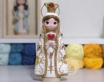 Our Lady of Fatima Crochet Doll – Handmade Catholic Amigurumi, Marian Statue, Religious Gift, Faith Home Altar Decor