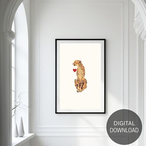 Cheetah Love - Stampa artistica minimalista di fauna selvatica