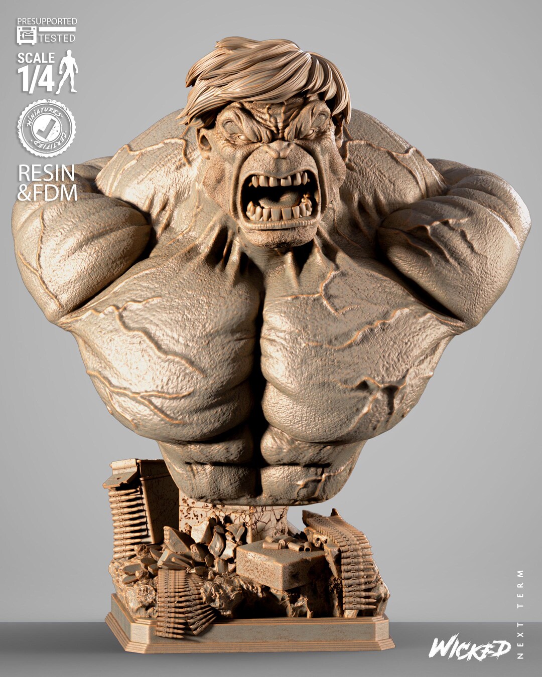 Hulk BUST High Quality STL File, 3D Digital Printing STL File for 3D ...