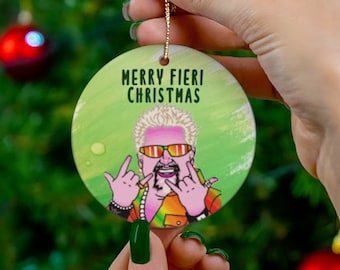 Guy Fiera Ornament, Fun Christmas ornament, Welcome to Flavortown, Funny Foodie Gift for Friend
