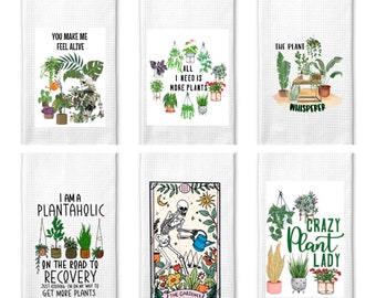 Plant Lover Kitchen Towel, Friendship Gift, Gardener Towel, Flower Lover Gift, Friend Gift, Dish Towel, BFF Birthday Gift, Office Gift