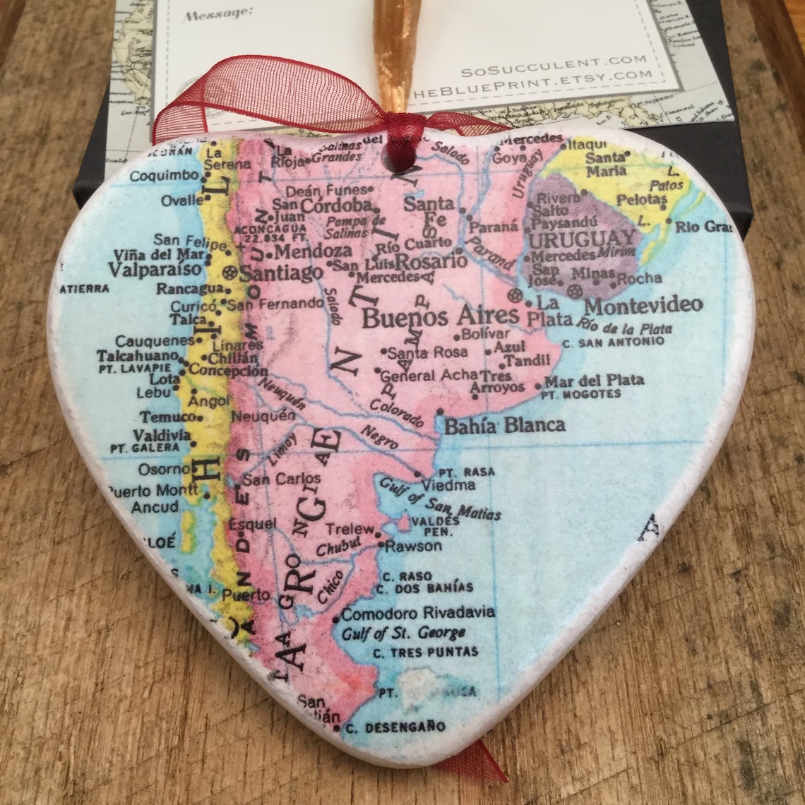 Argentina Map Christmas Ornament Your Special Place in the Etsy