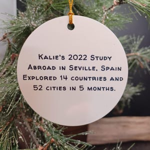 ICELAND Christmas Ornament, Gift, Christmas, Couple Gift, Map, Vacation, Trip, Honeymoon, Travel Gift image 3
