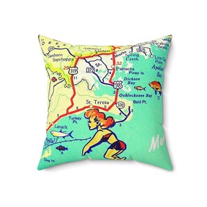 Almohada cuadrada de poliéster hilado de 45 cm con diseño retro del Big Ben de Florida, ideal para decorar el hogar, viajar, regalar.