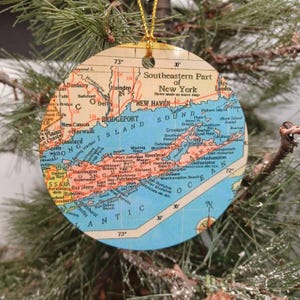 Long Island Ornament, Long Island Gift, Long Island Christmas, Long Island Map, Long Island Vacation, Long Island Trip, Long Island VBRO