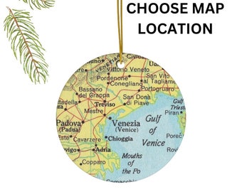 Custom Map Christmas Ornament, Custom Map Ornament, Map Christmas Ornament, Hostess Gift, Custom Wedding Gift, Custom Housewarming Gift