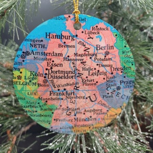 Germany Christmas Ornament, Gift, Christmas, Couple Gift, Map, Vacation, Trip, Honeymoon, Travel Gift